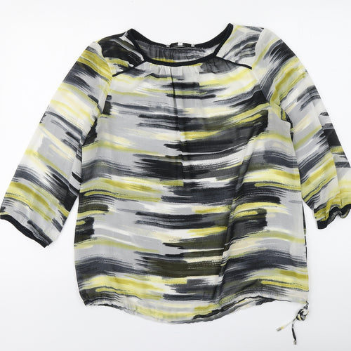NEXT Womens Multicoloured Striped Polyester Basic Blouse Size 12 Round Neck