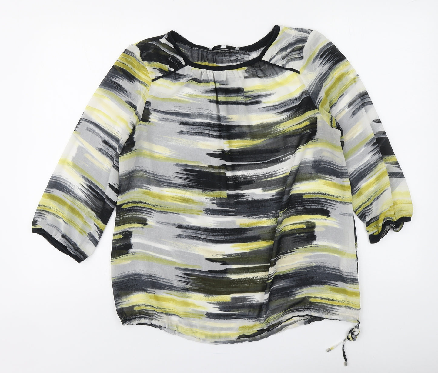 NEXT Womens Multicoloured Striped Polyester Basic Blouse Size 12 Round Neck