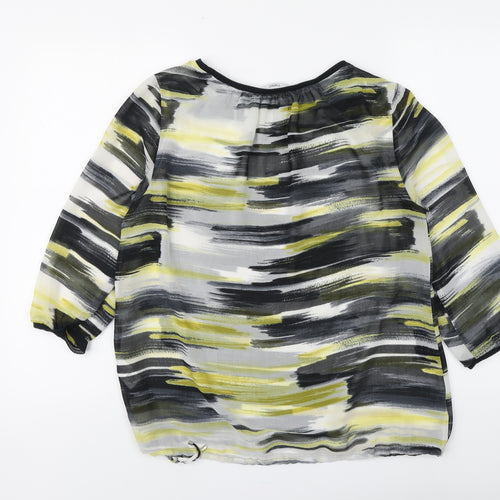 NEXT Womens Multicoloured Striped Polyester Basic Blouse Size 12 Round Neck
