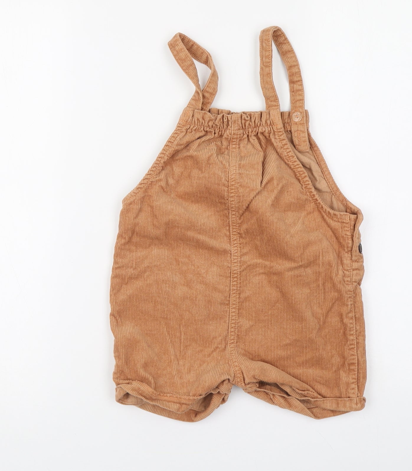 NEXT Girls Brown Cotton Dungaree Shorts Shorts Size 3-4 Years Regular Snap - Foxes