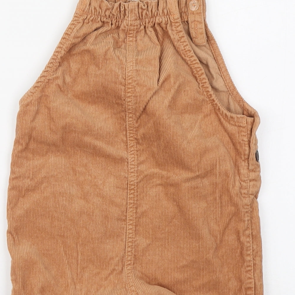 NEXT Girls Brown Cotton Dungaree Shorts Shorts Size 3-4 Years Regular Snap - Foxes