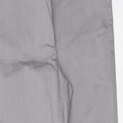 Marks and Spencer Womens Grey Cotton Jegging Trousers Size 16 L28 in Regular Button