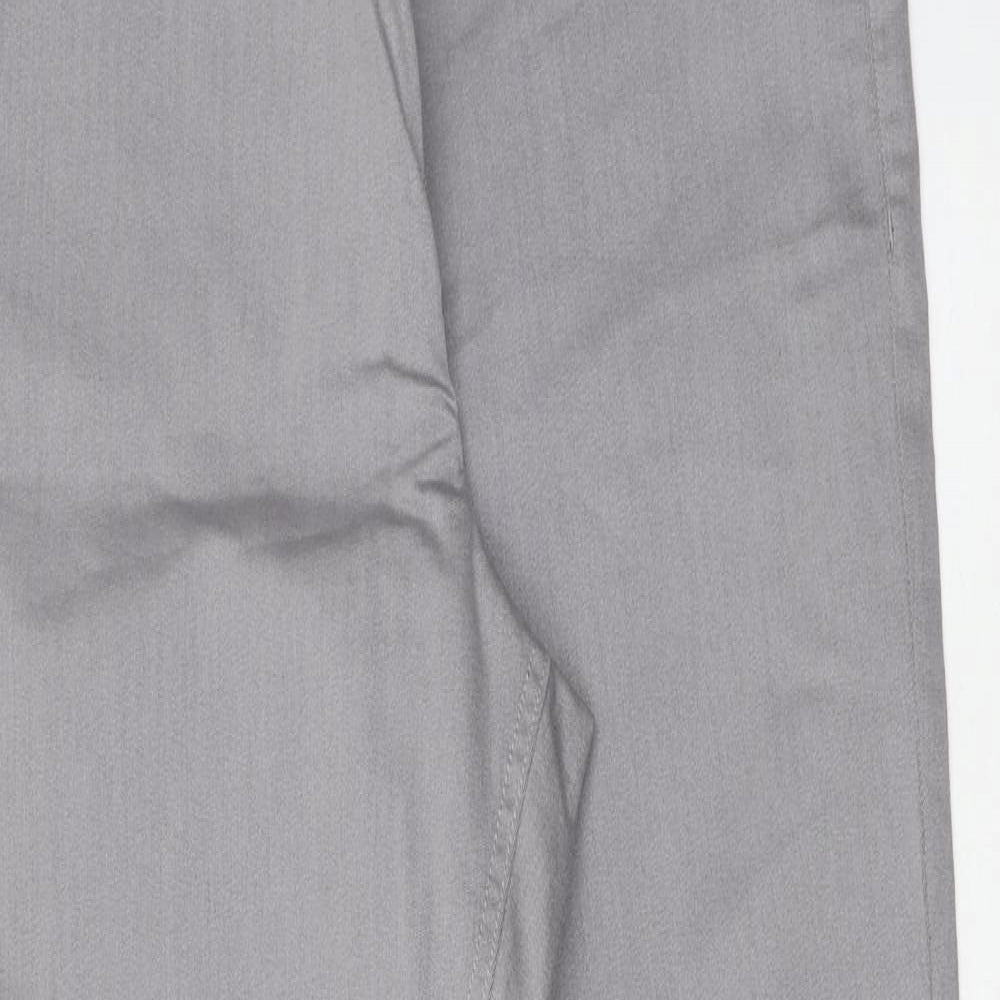 Marks and Spencer Womens Grey Cotton Jegging Trousers Size 16 L28 in Regular Button