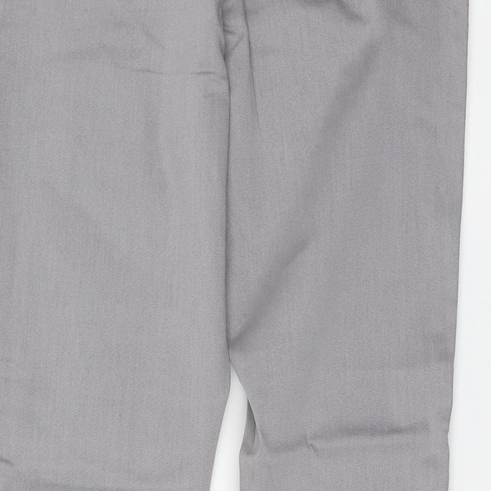 Marks and Spencer Womens Grey Cotton Jegging Trousers Size 16 L28 in Regular Button