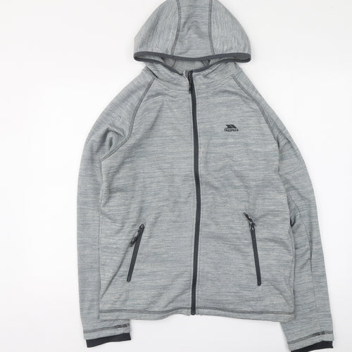 Trespass Mens Grey Polyester Full Zip Hoodie Size S