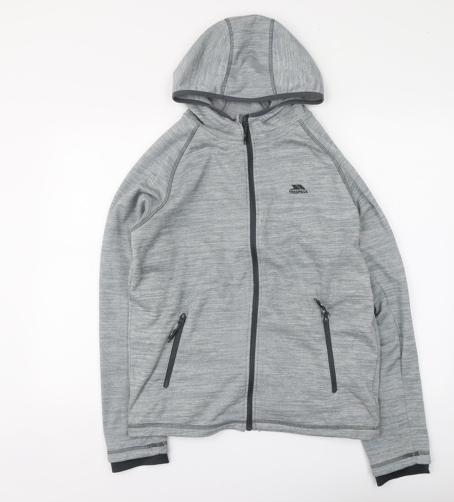 Trespass Mens Grey Polyester Full Zip Hoodie Size S