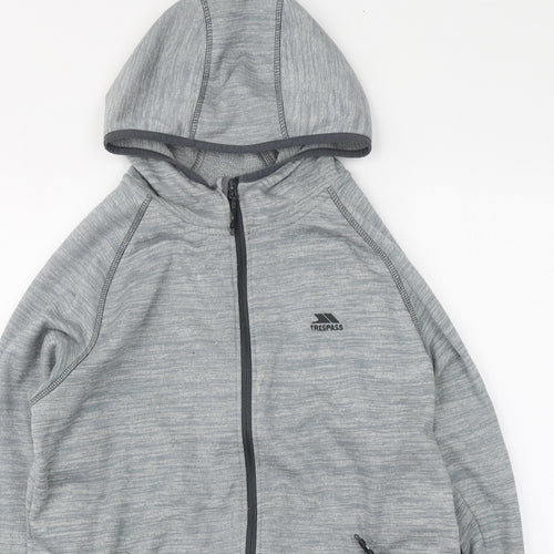 Trespass Mens Grey Polyester Full Zip Hoodie Size S
