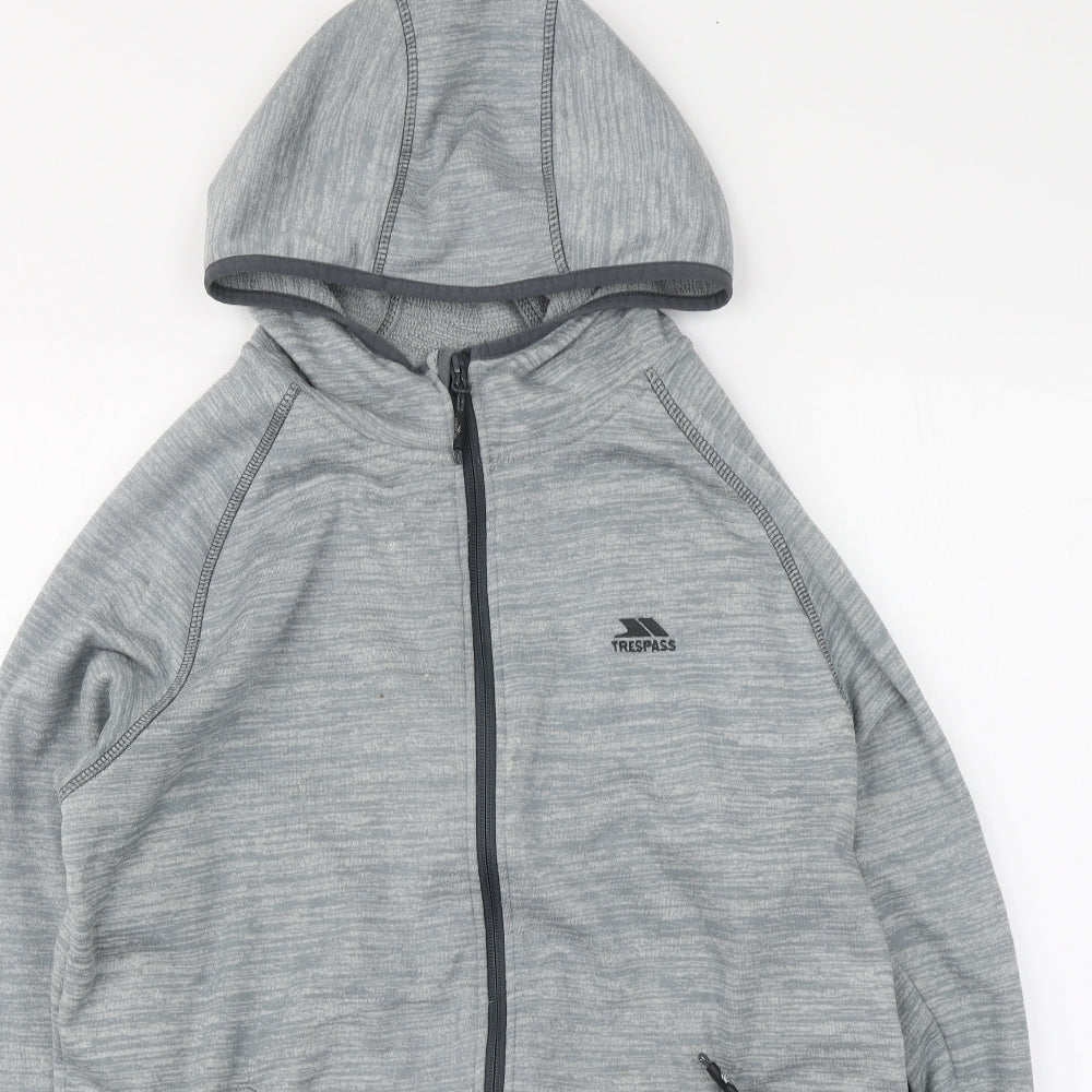 Trespass Mens Grey Polyester Full Zip Hoodie Size S