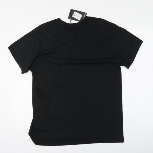 PRETTYLITTLETHING Womens Black Polyester Basic T-Shirt Size M Round Neck - Calabasas