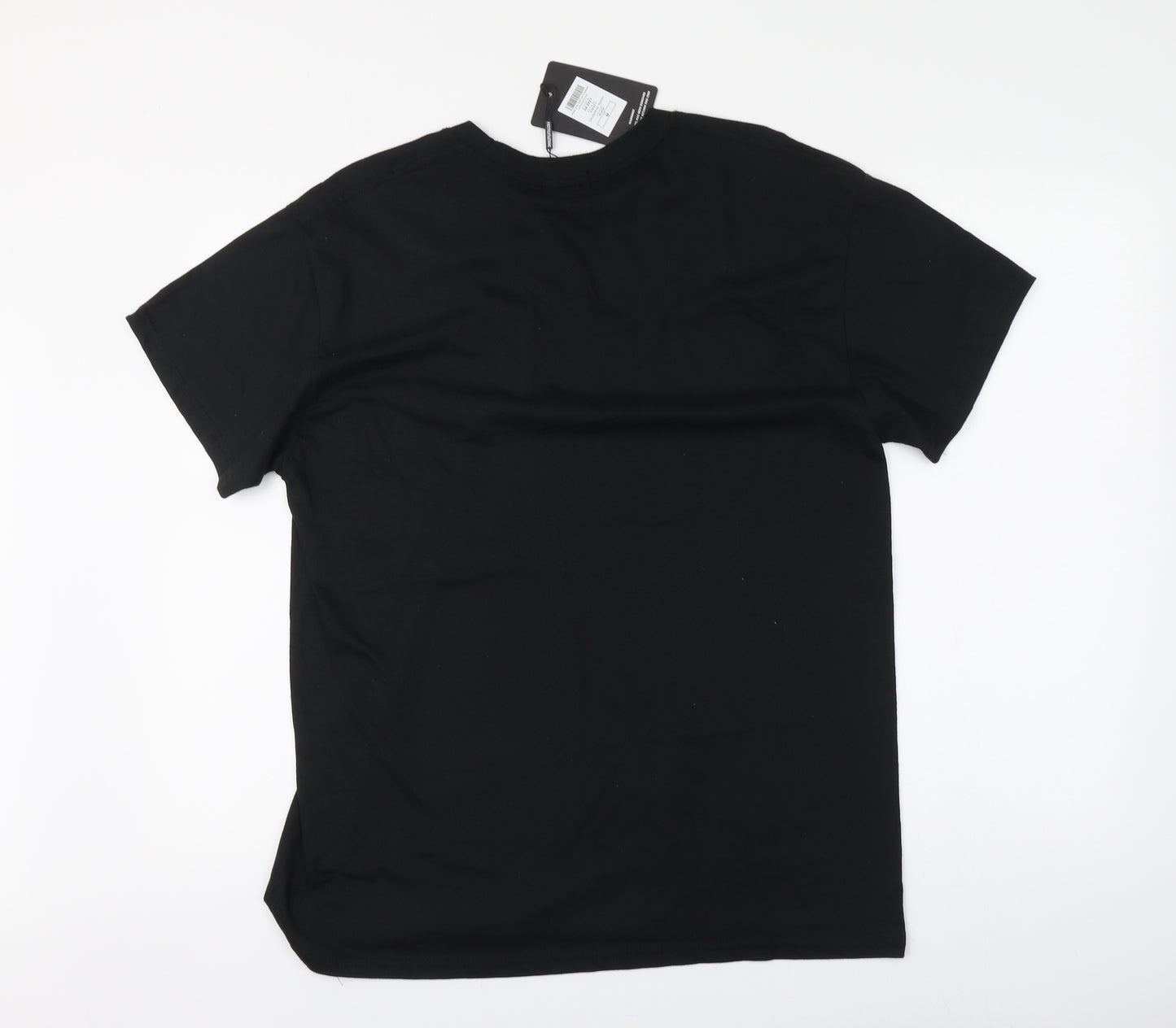 PRETTYLITTLETHING Womens Black Polyester Basic T-Shirt Size M Round Neck - Calabasas