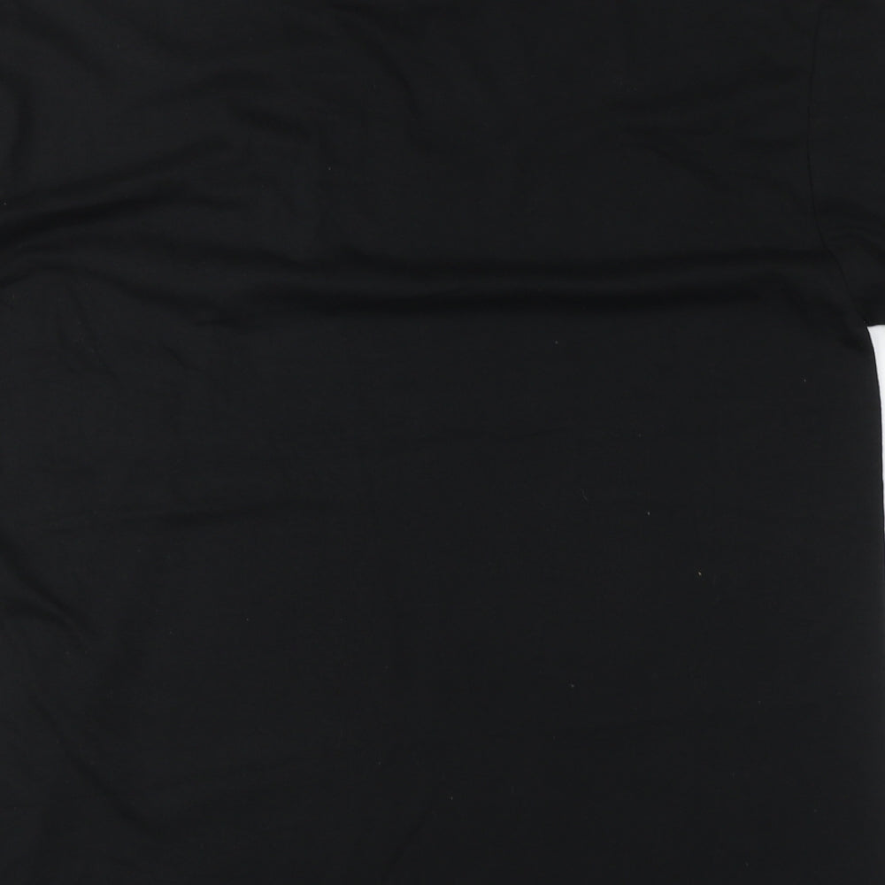 PRETTYLITTLETHING Womens Black Polyester Basic T-Shirt Size M Round Neck - Calabasas