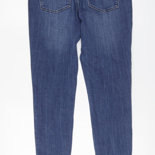 NEXT Womens Blue Cotton Skinny Jeans Size 12 L28 in Regular Button