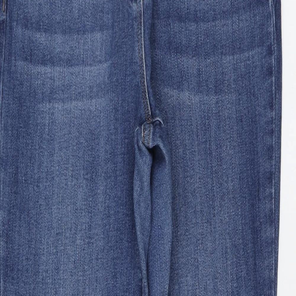 NEXT Womens Blue Cotton Skinny Jeans Size 12 L28 in Regular Button