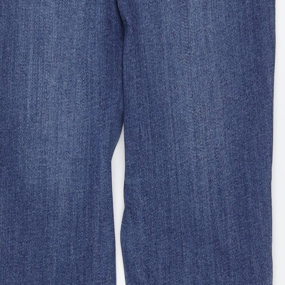 NEXT Womens Blue Cotton Skinny Jeans Size 12 L28 in Regular Button