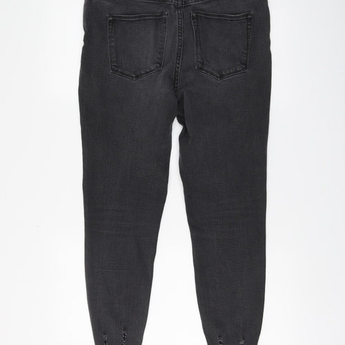 NEXT Womens Grey Cotton Skinny Jeans Size 10 L27 in Regular Button