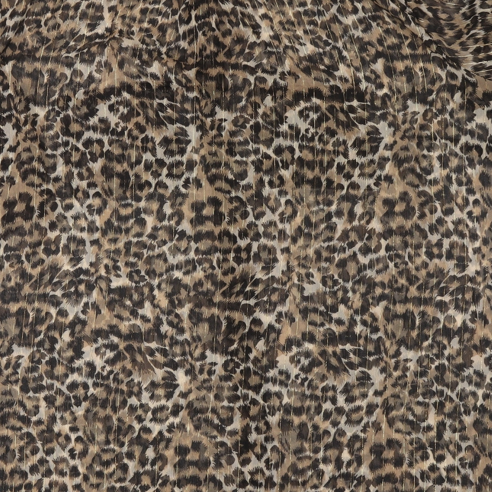 Yours Womens Brown Animal Print Polyester Basic Button-Up Size 28 Collared
