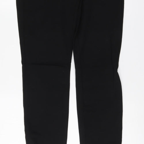 Gallery Womens Black Viscose Chino Trousers Size 10 L28 in Regular Button