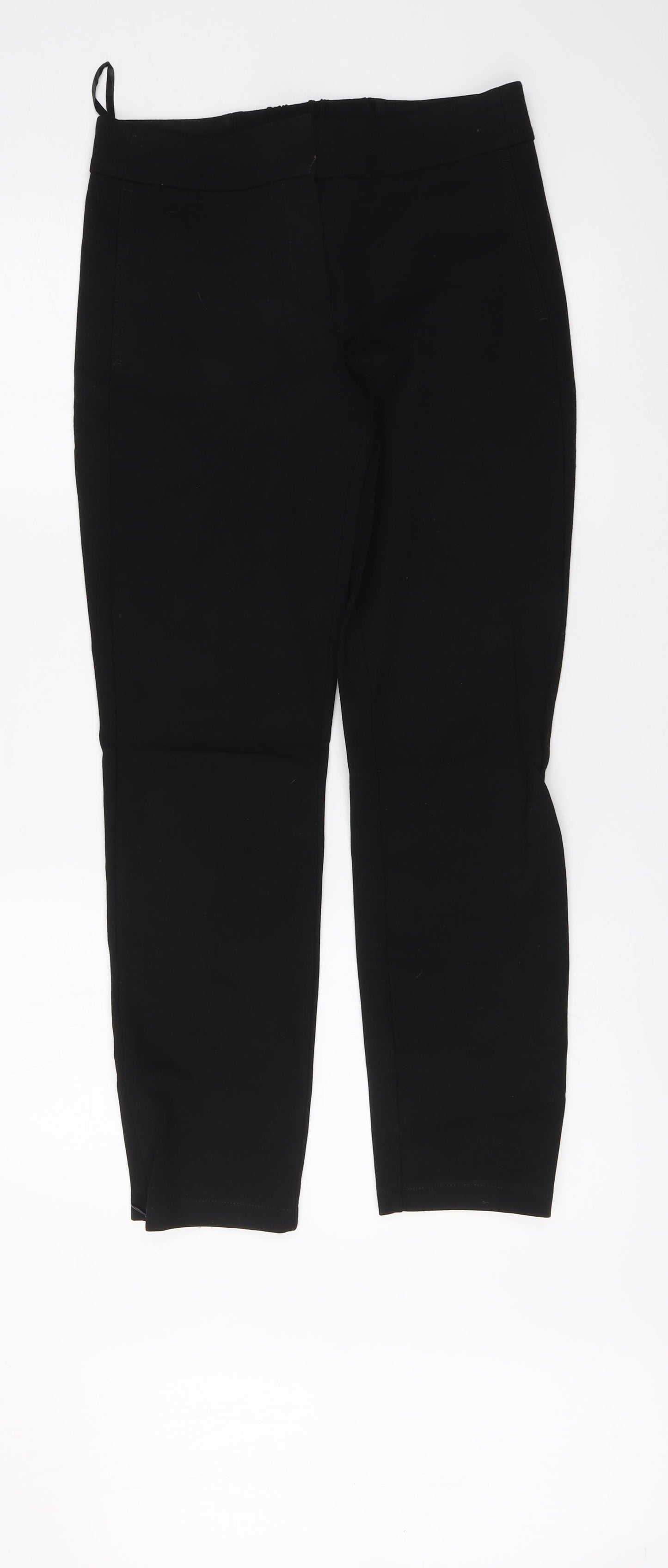 Gallery Womens Black Viscose Chino Trousers Size 10 L28 in Regular Button