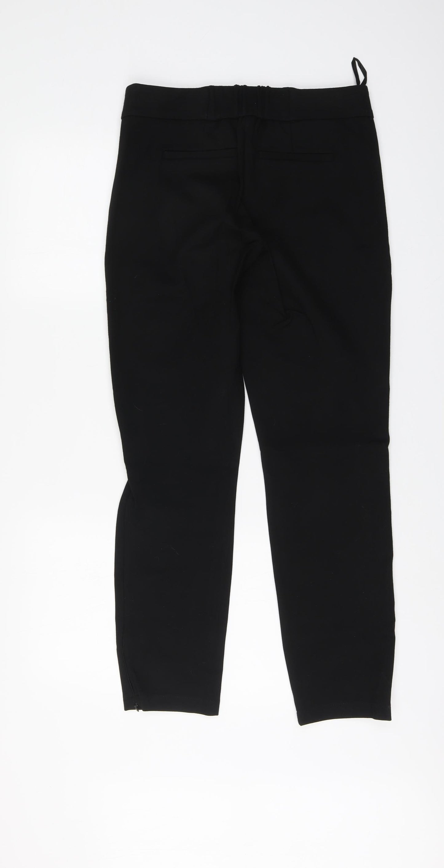 Gallery Womens Black Viscose Chino Trousers Size 10 L28 in Regular Button