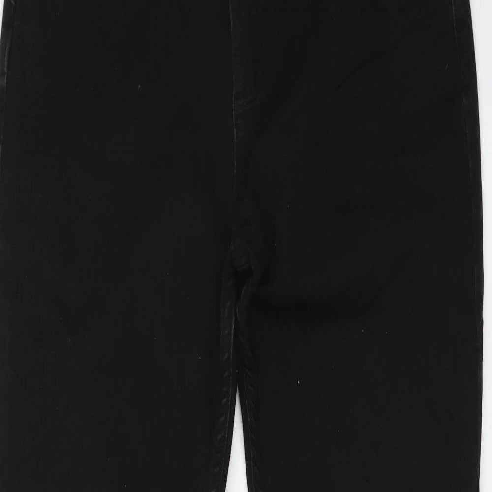 Marks and Spencer Womens Black Cotton Straight Jeans Size 10 L27 in Regular Button
