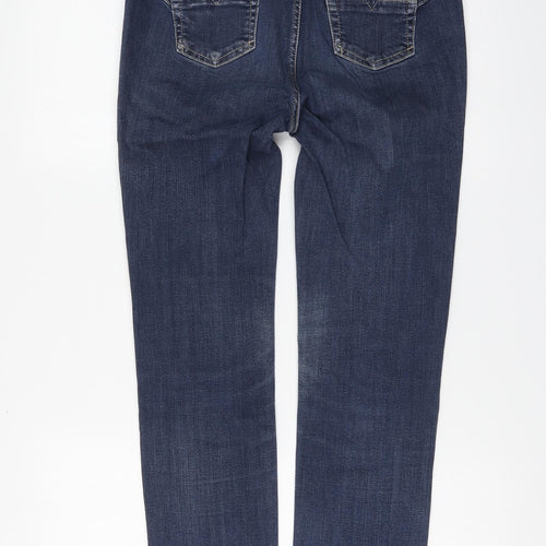 Per Una Womens Blue Cotton Skinny Jeans Size 10 L28 in Regular Button