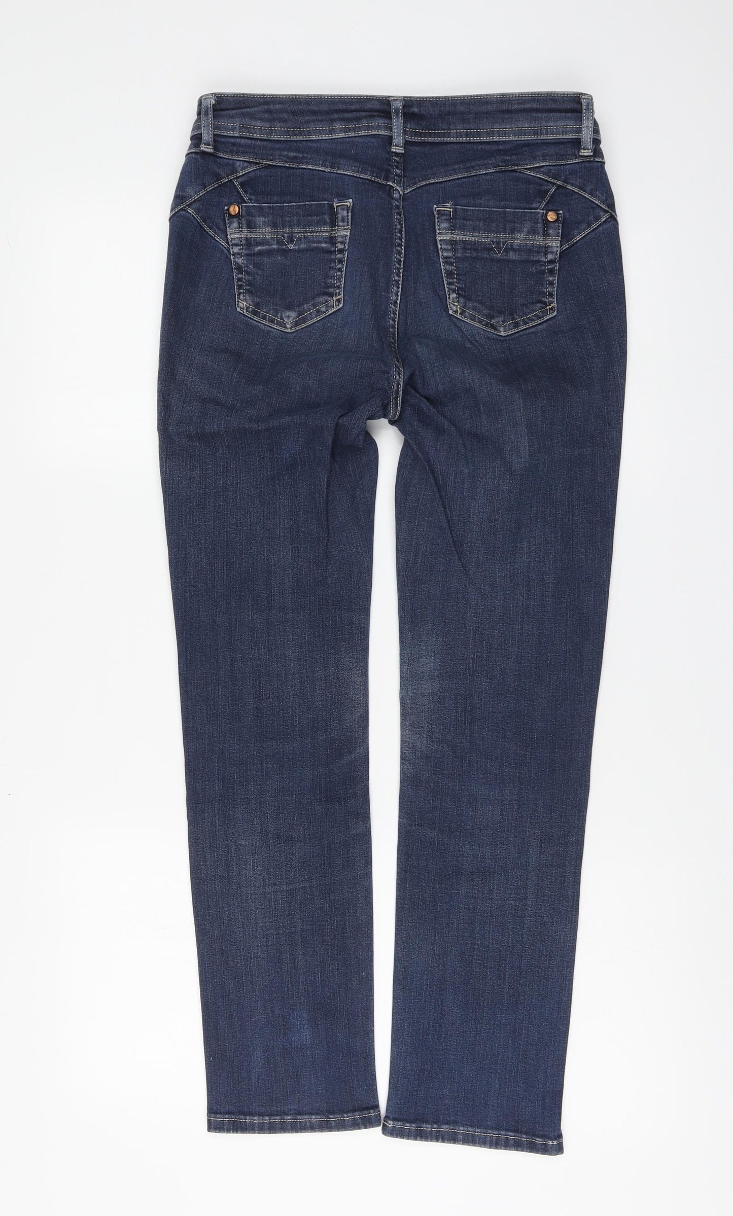 Per Una Womens Blue Cotton Skinny Jeans Size 10 L28 in Regular Button