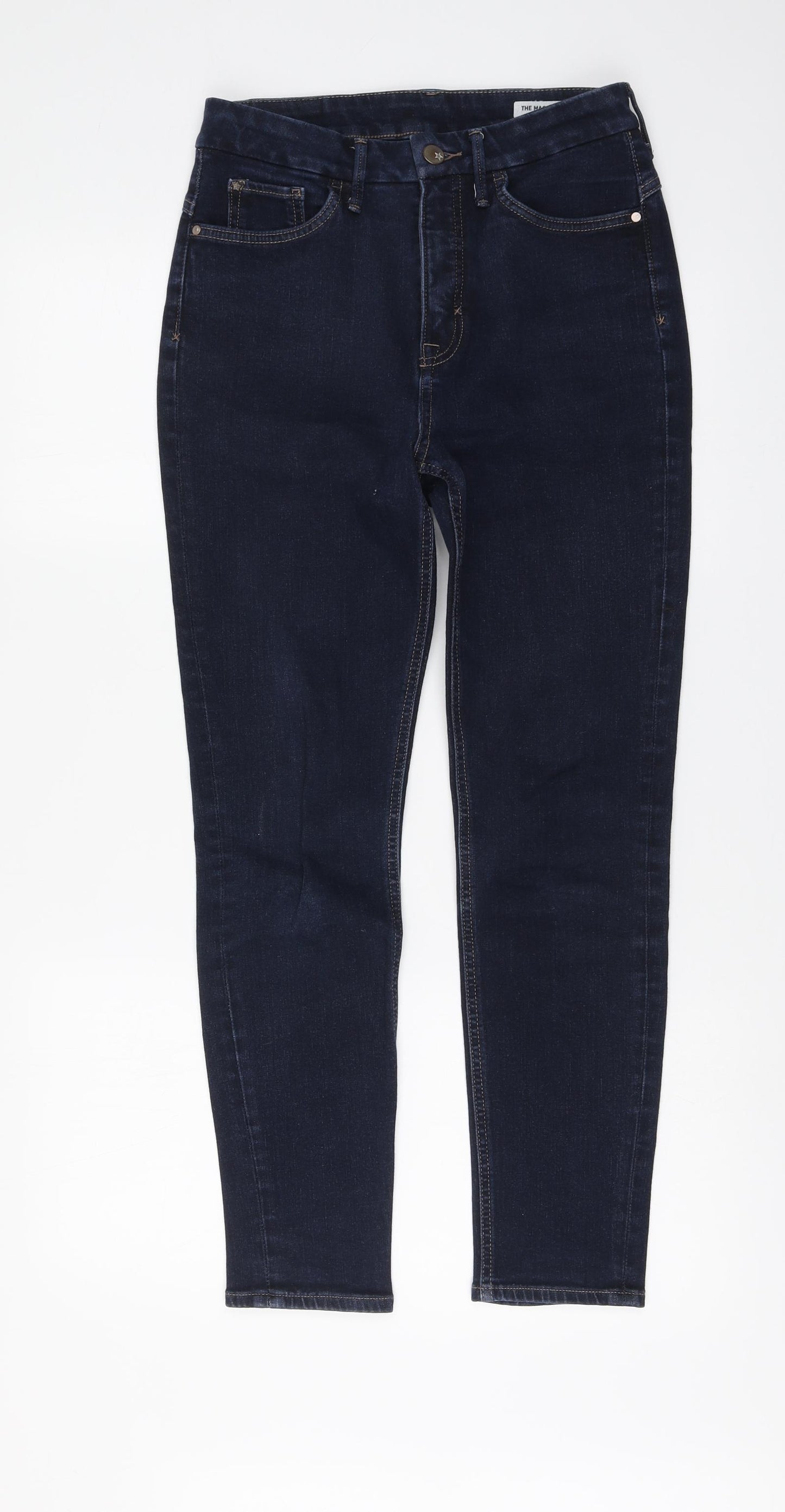 Marks and Spencer Womens Blue Cotton Skinny Jeans Size 10 L28 in Regular Button