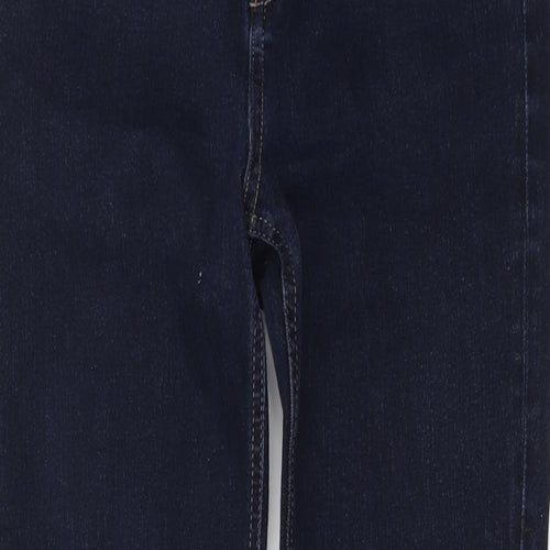 Marks and Spencer Womens Blue Cotton Skinny Jeans Size 10 L28 in Regular Button