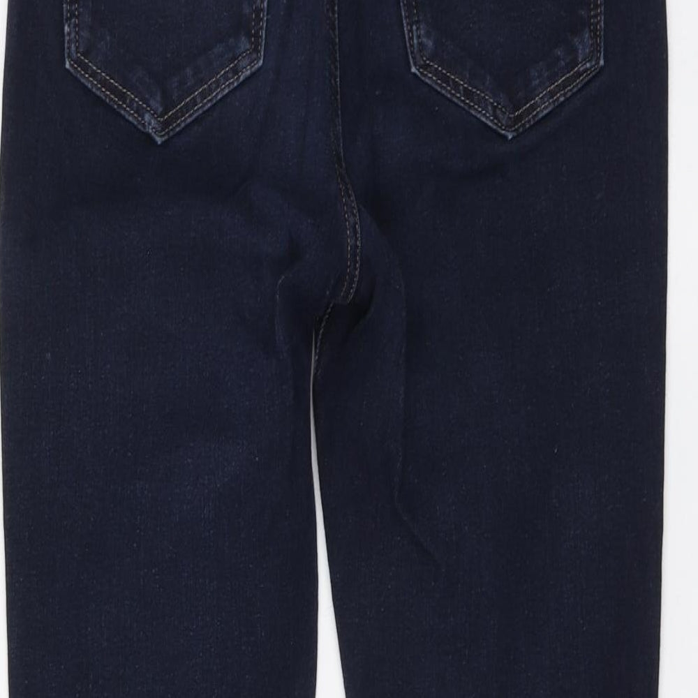 Marks and Spencer Womens Blue Cotton Skinny Jeans Size 10 L28 in Regular Button