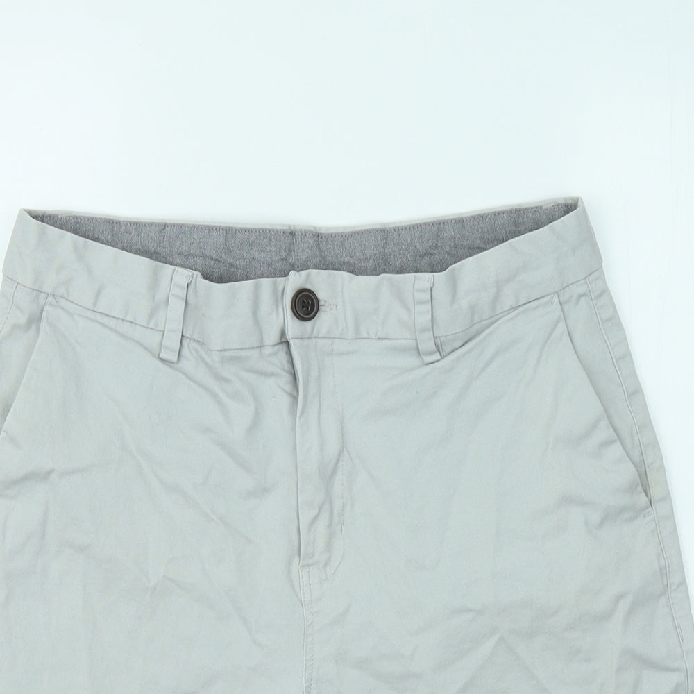 NEXT Mens Grey Cotton Chino Shorts Size 32 in Regular Zip