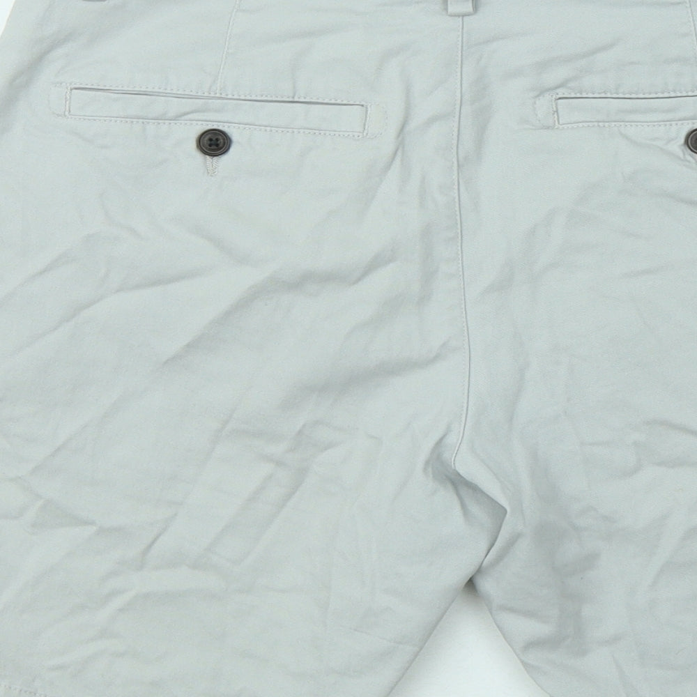 NEXT Mens Grey Cotton Chino Shorts Size 32 in Regular Zip