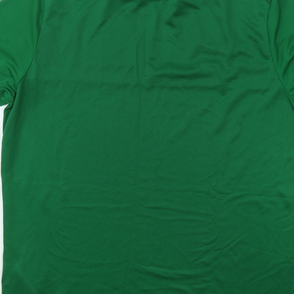 Nike Mens Green Polyester Basic T-Shirt Size M Round Neck Pullover