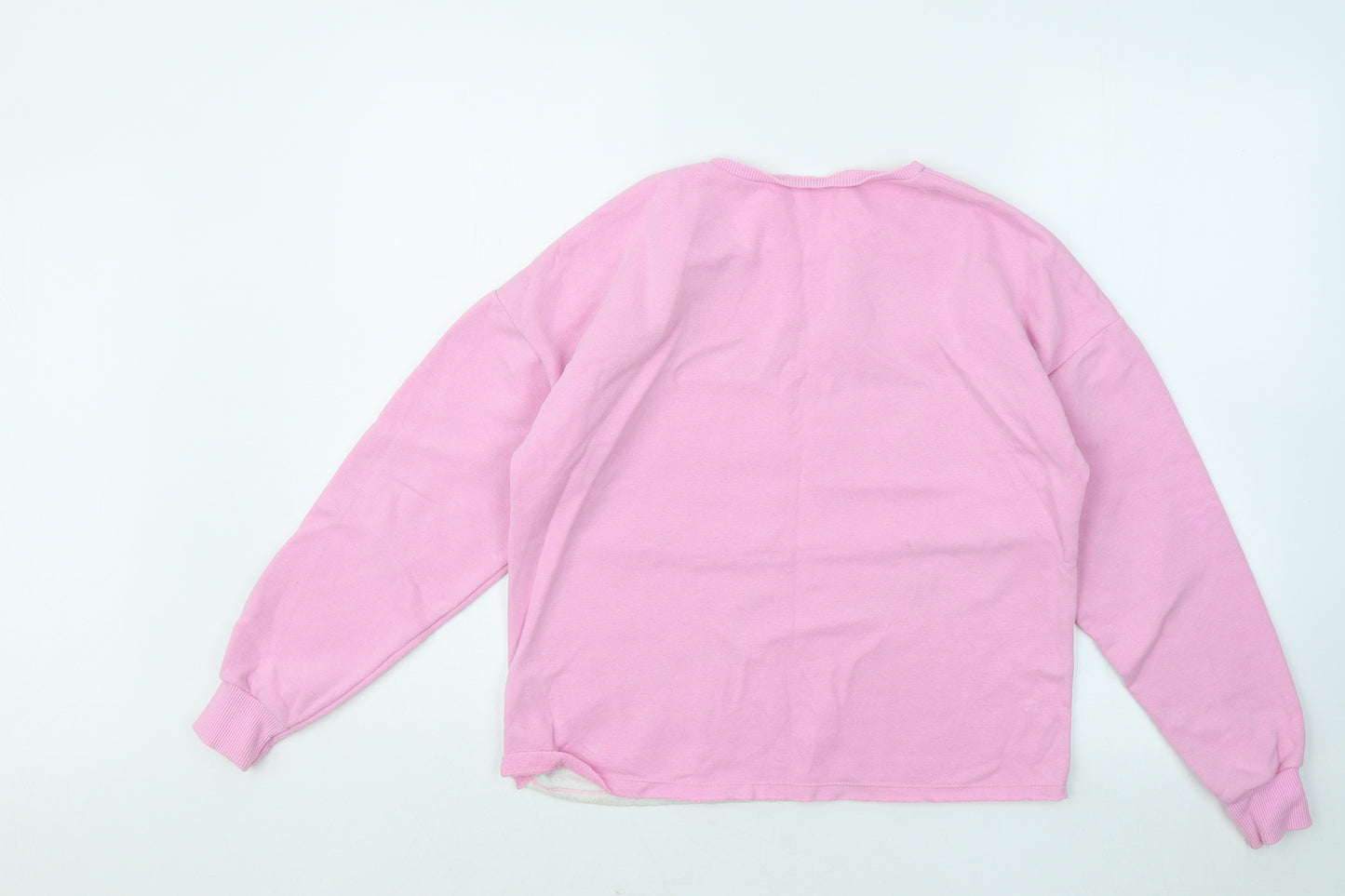Dunnes Stores Girls Pink Geometric Cotton Pullover Sweatshirt Size 10-11 Years Pullover - Always Be Kind