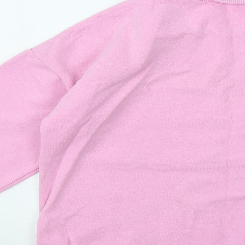 Dunnes Stores Girls Pink Geometric Cotton Pullover Sweatshirt Size 10-11 Years Pullover - Always Be Kind
