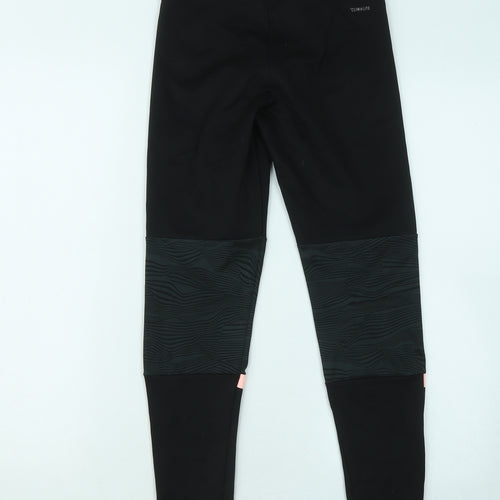 adidas Girls Black Polyester Jogger Trousers Size 11-12 Years Regular - Leggings