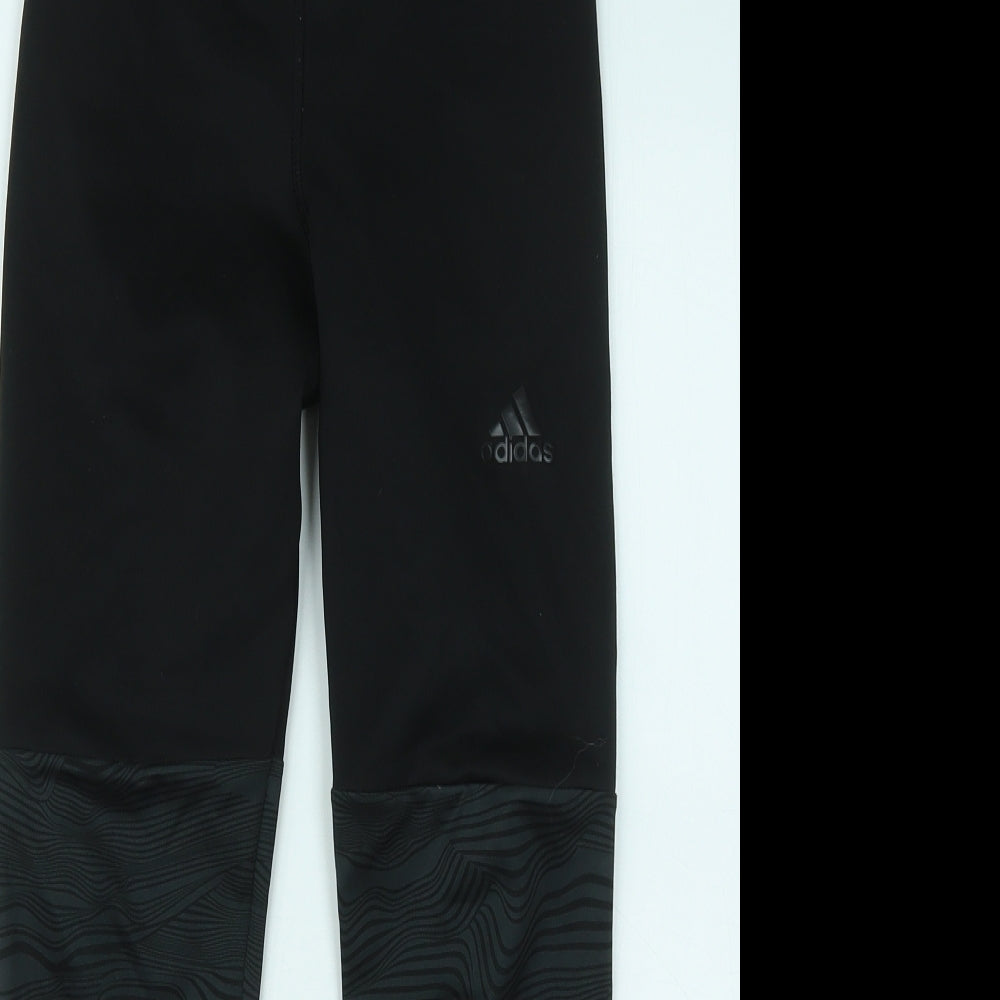 adidas Girls Black Polyester Jogger Trousers Size 11-12 Years Regular - Leggings