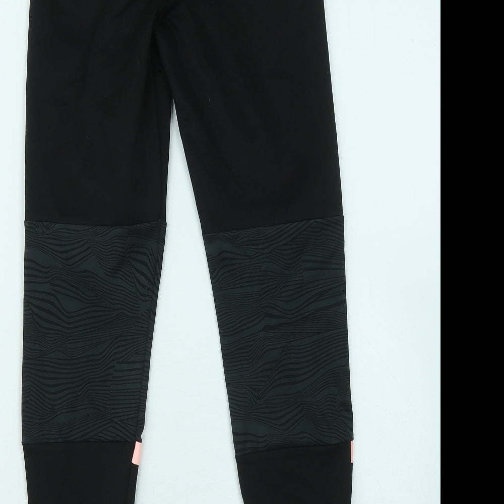 adidas Girls Black Polyester Jogger Trousers Size 11-12 Years Regular - Leggings