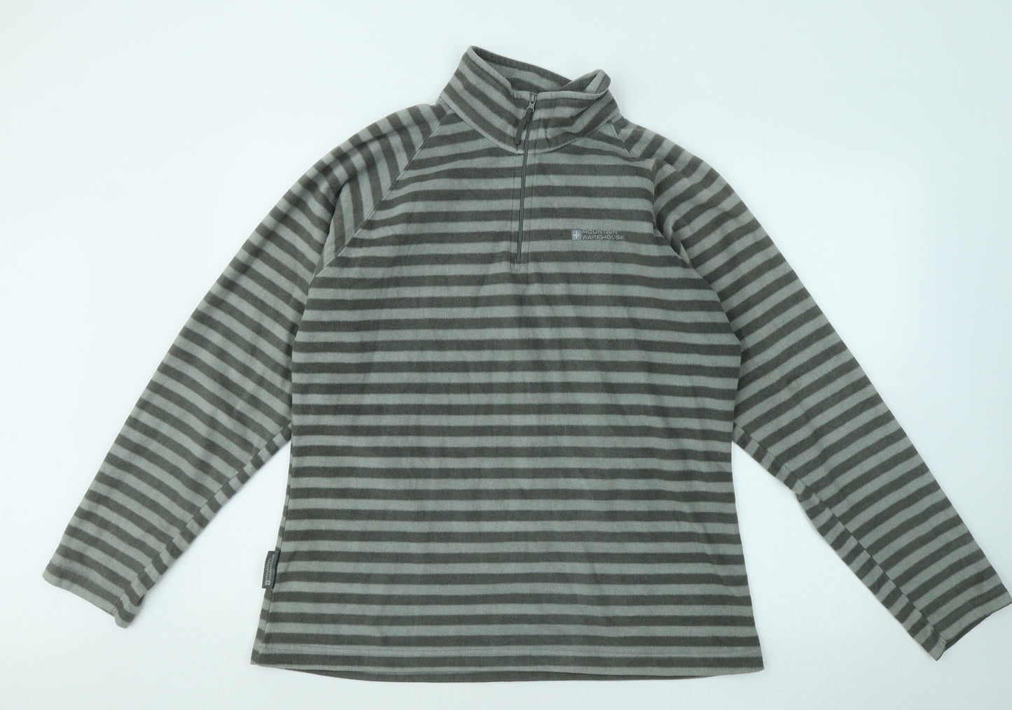 Mountain Warehouse Womens Grey Striped Jacket Size 16 Zip