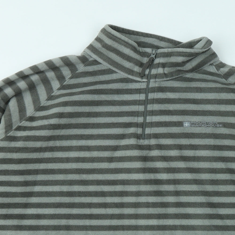 Mountain Warehouse Womens Grey Striped Jacket Size 16 Zip