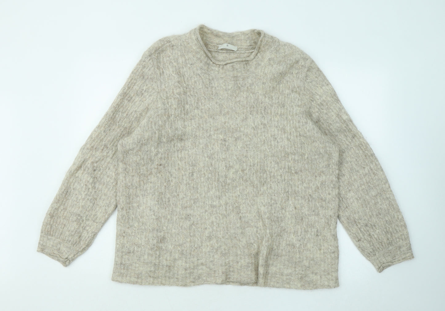 Coastline Womens Beige Round Neck Acrylic Pullover Jumper Size XL