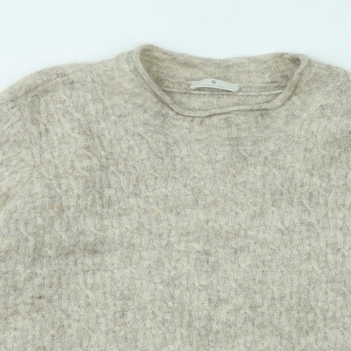 Coastline Womens Beige Round Neck Acrylic Pullover Jumper Size XL