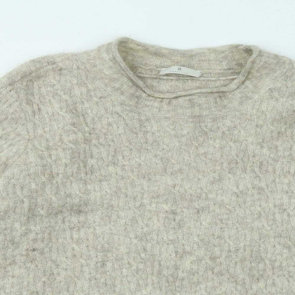 Coastline Womens Beige Round Neck Acrylic Pullover Jumper Size XL