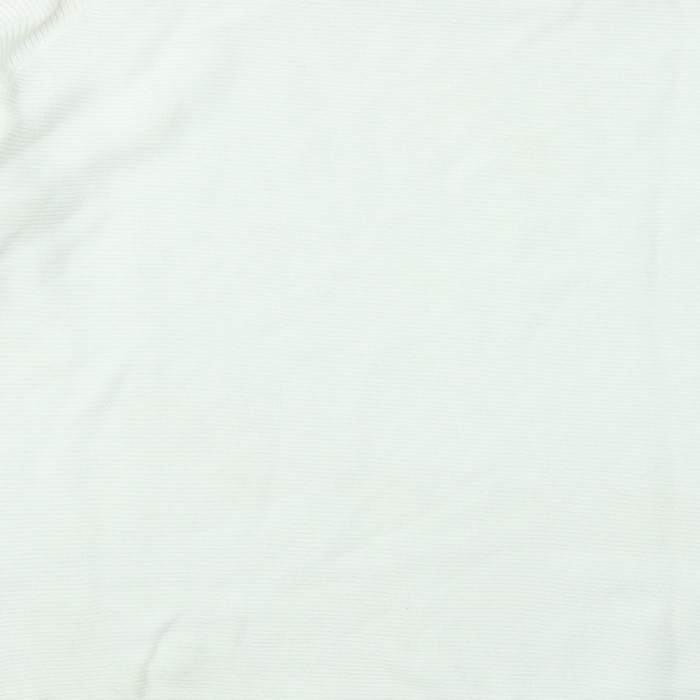 ESMARA Womens White Round Neck Cotton Pullover Jumper Size L