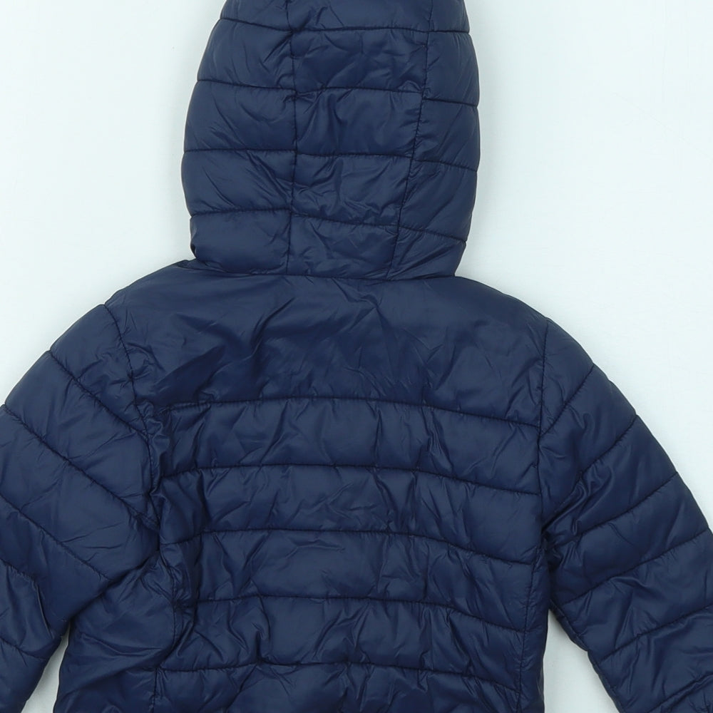 Zara Boys Blue Puffer Jacket Coat Size 12-18 Months Zip