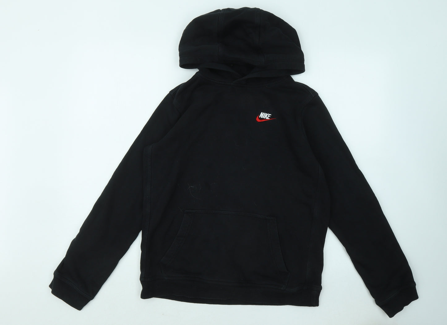 Nike Boys Black Cotton Pullover Hoodie Size 14-15 Years Pullover