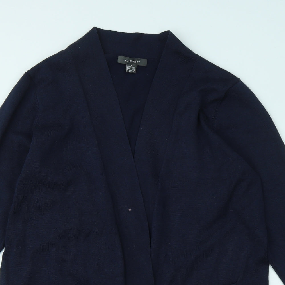 Primark Womens Blue V-Neck Viscose Cardigan Jumper Size 18