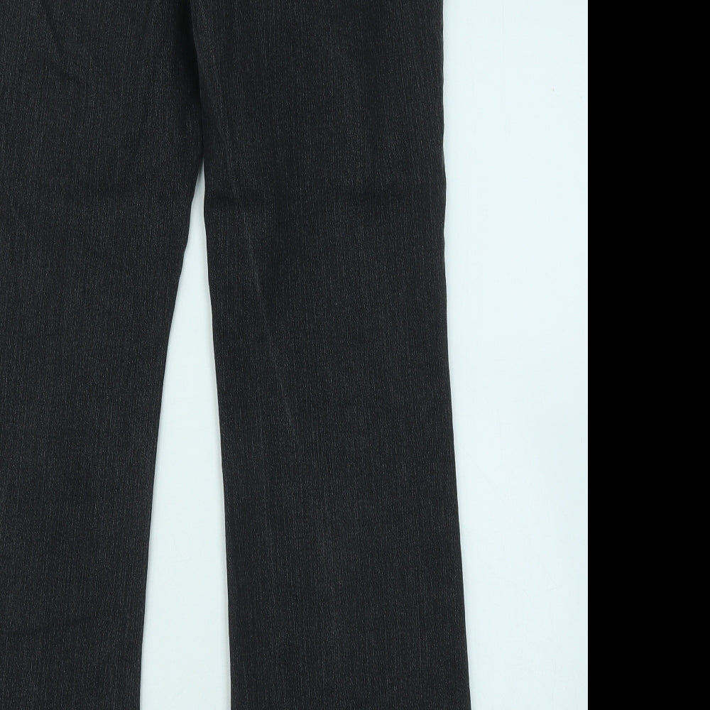 Marks and Spencer Womens Grey Cotton Bootcut Jeans Size 12 L28 in Regular Zip