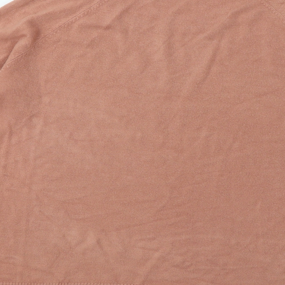 TU Womens Orange Round Neck Acrylic Pullover Jumper Size 20