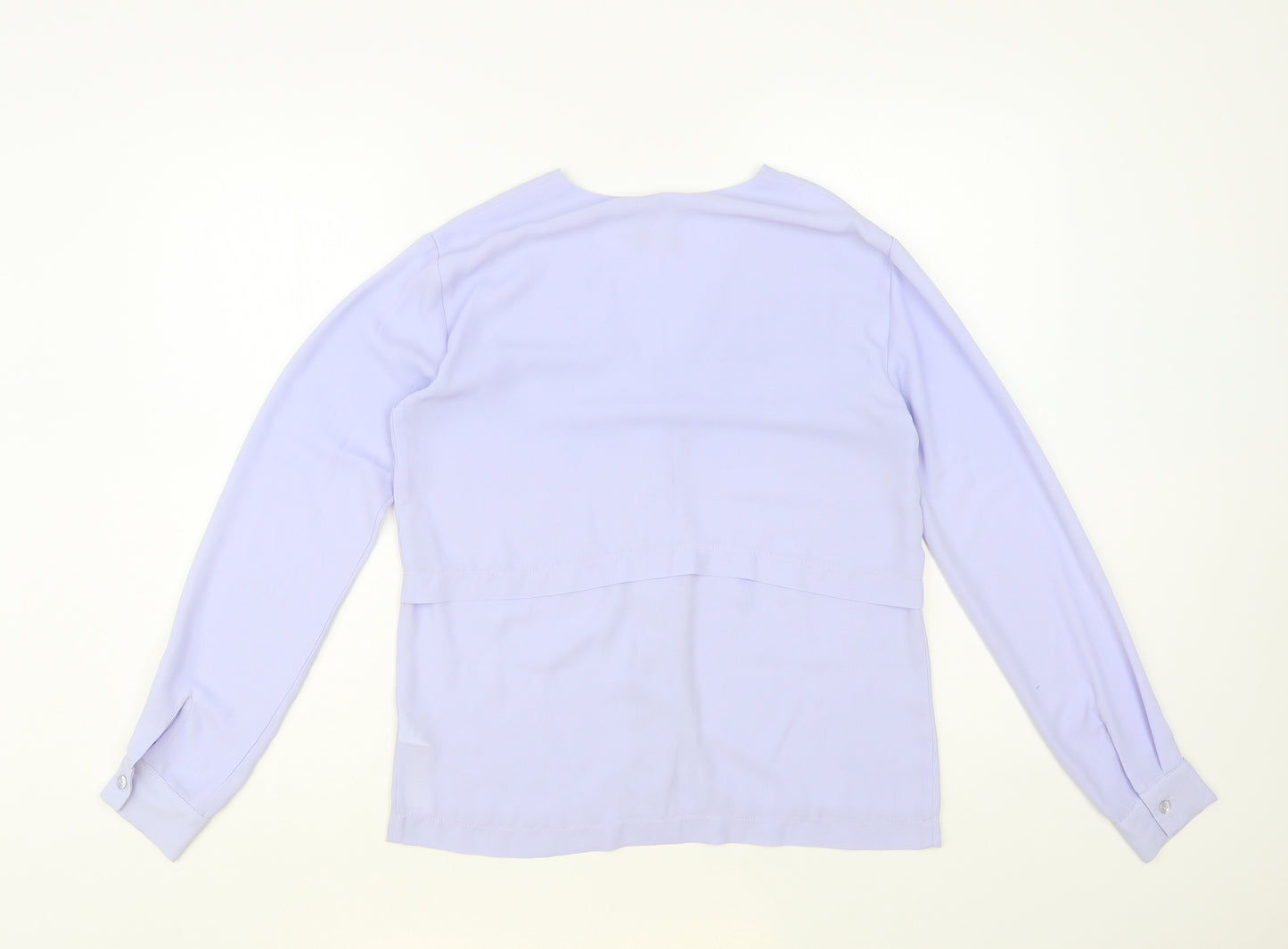 ASOS Womens Blue Polyester Basic Button-Up Size 4 V-Neck