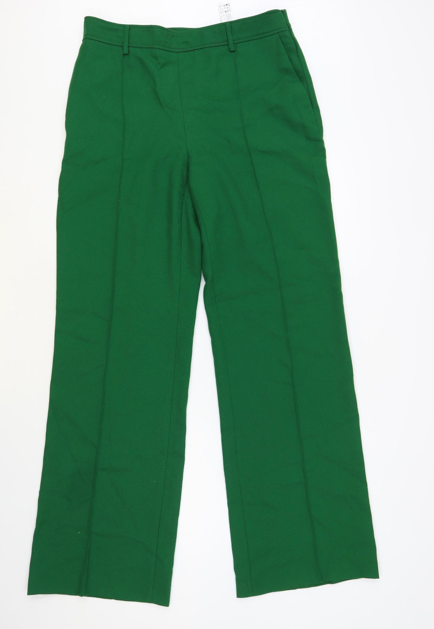 Zara Womens Green Polyester Dress Pants Trousers Size L L32 in Regular Zip